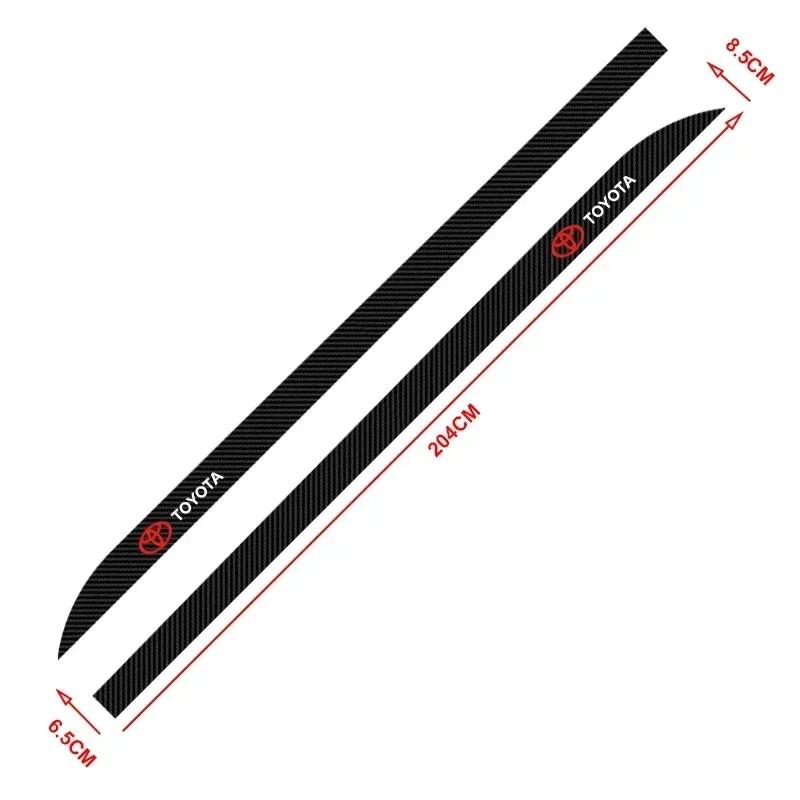 2 stk Karbon Bildør Sideskjørt Terskel Stripe Klistremerker Dekaler Styling for Toyota GR TRD Chr Corolla Yaris Rav4 E150 E120 Land Cruiser 200