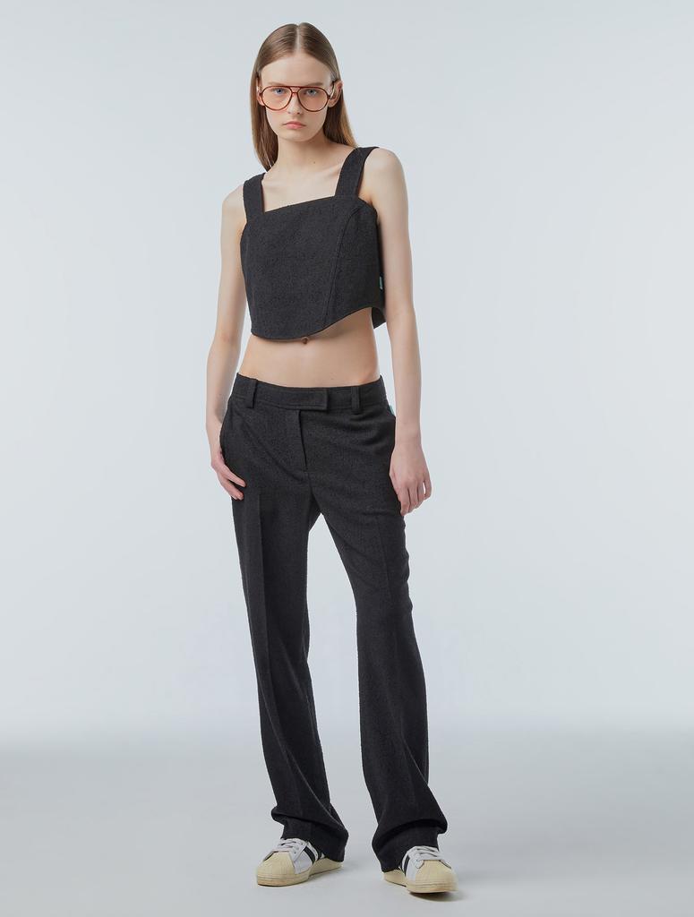 INSTANTFUNK Tweed Semi-Bootcut Pants - Black