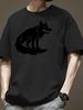 New 100% Premium Cotton T - Shirt with a Refined "Wolf King" Print   Superior Summer Loose- Fit  Breathability and Comfort