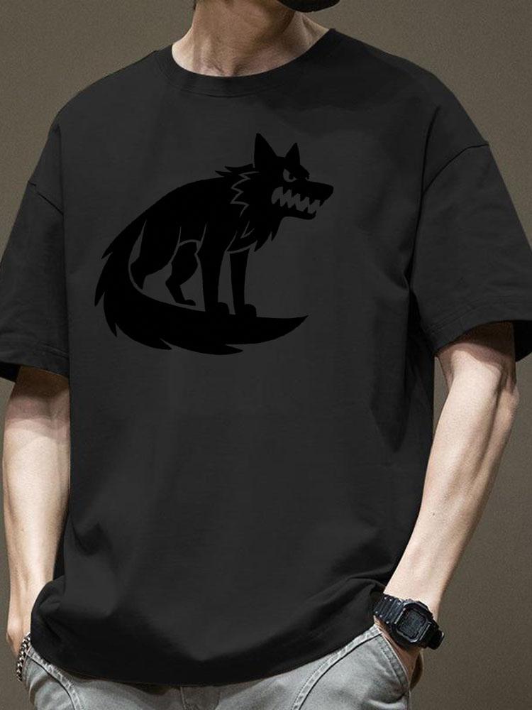 New 100% Premium Cotton T - Shirt with a Refined "Wolf King" Print   Superior Summer Loose- Fit  Breathability and Comfort