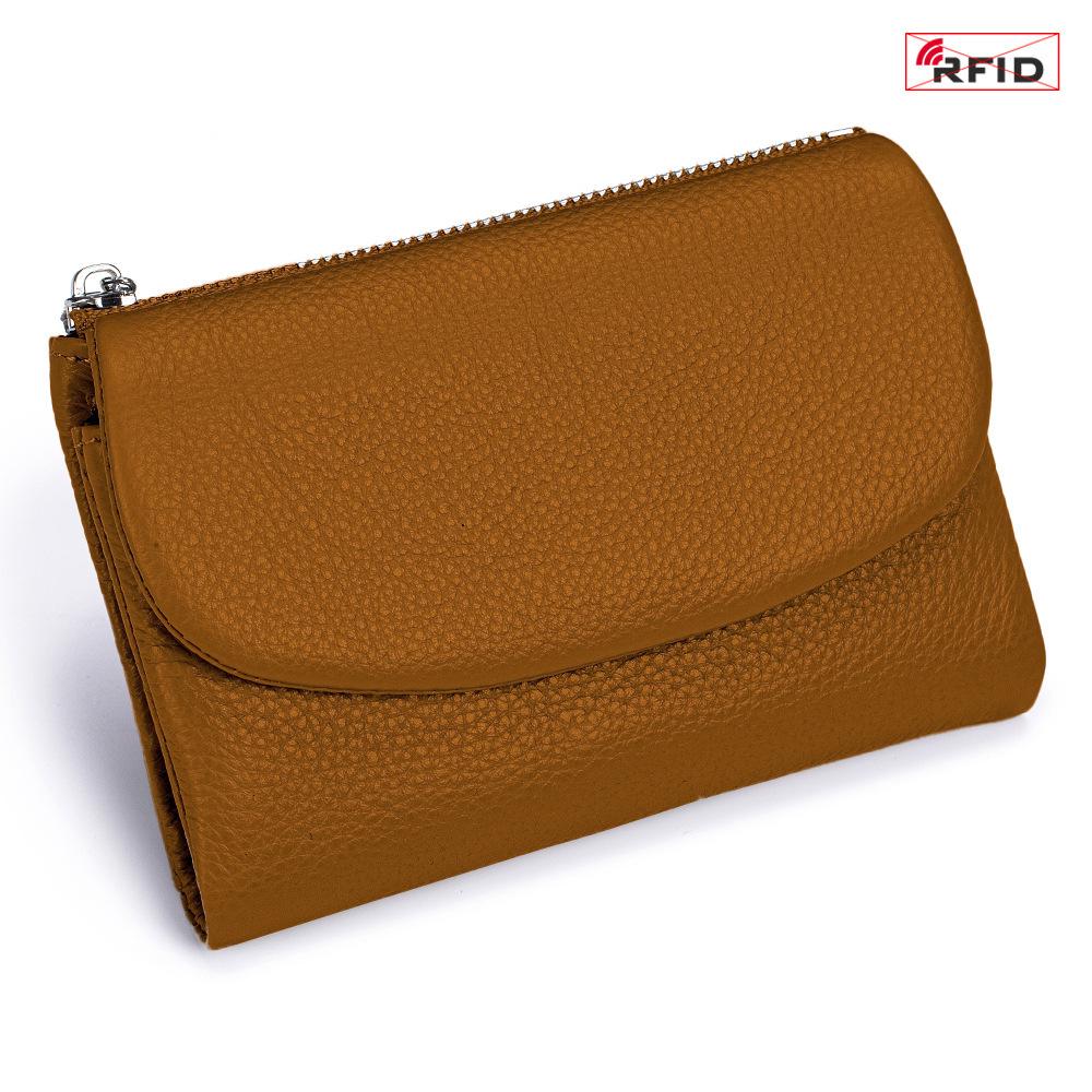 Damen Echtleder High-End Kurze Geldbörse - Weiches Rindsleder, Diebstahlsicher, Großes Fassungsvermögen
