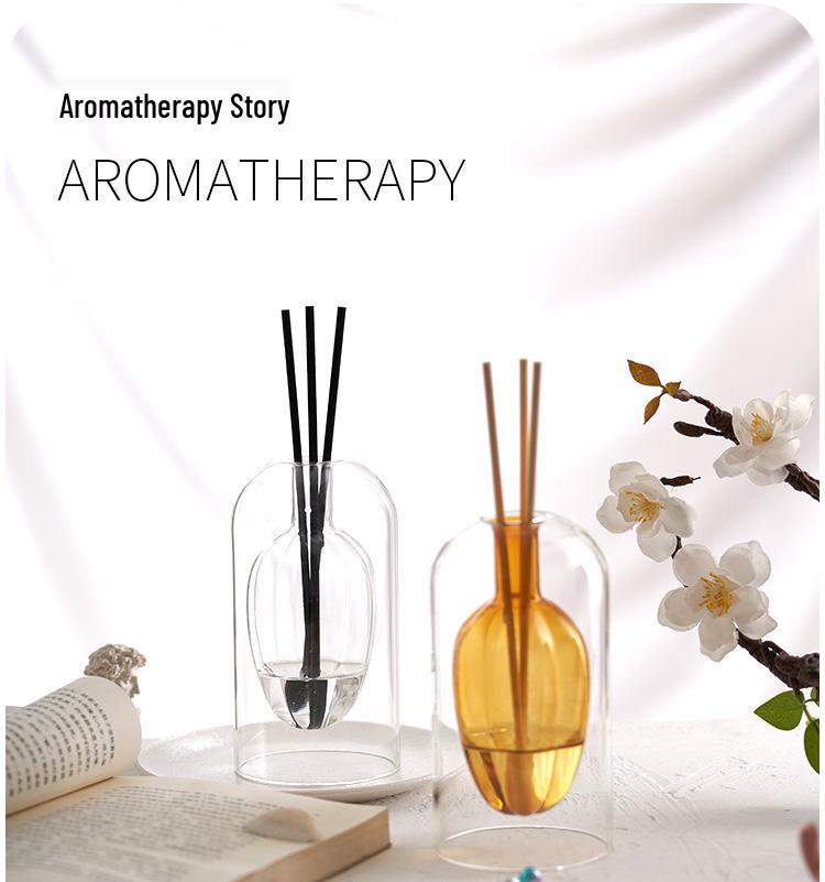 Simple Luxury Aroma Glass Vase - Muji-Inspired Essential Oil Holder
