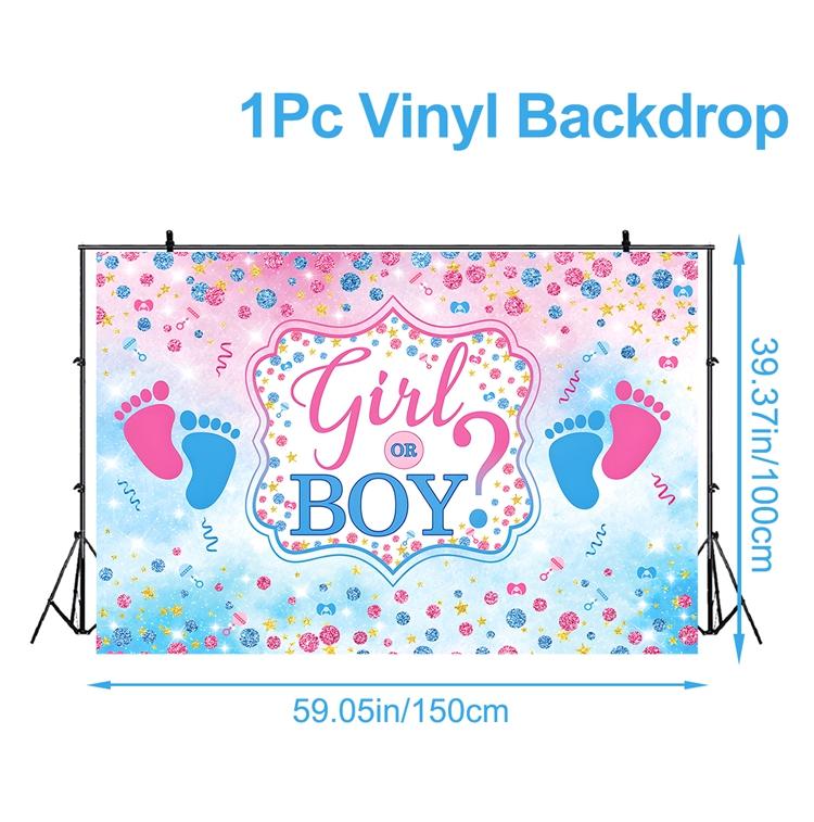 

Фон для фотосъемки Baby Footprint Baby Shower для фотосъемки Синий Розовый Фон для вечеринки по случаю дня рождения для мальчиков и девочек Товары для вечеринки