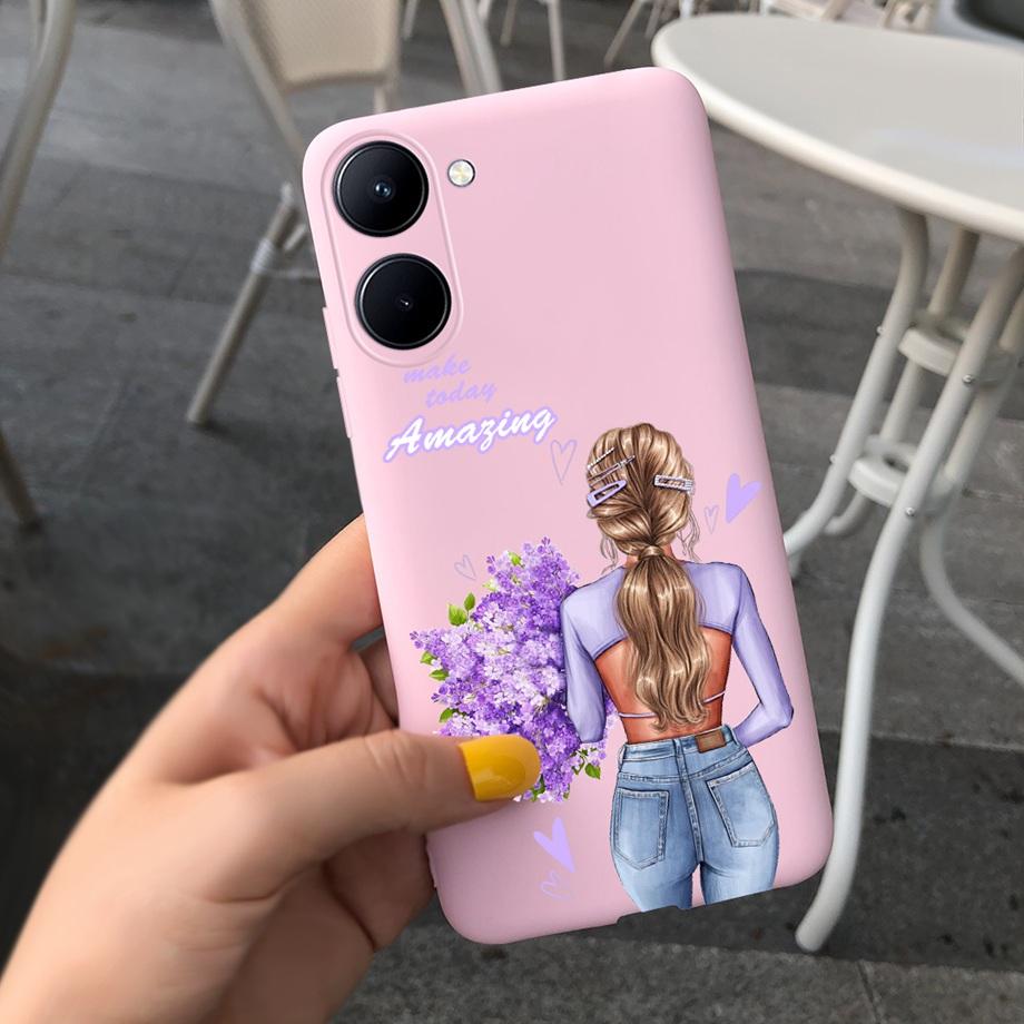 

For Realme C55 Case Realme C33 Cases Liquid Silicone Soft TPU Bumper On Oppo Realme C55 C 55 RealmeC33 Zebra Cute Dinosaur Bear Realme C33