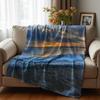 Monochrome Azure Star Anime Cartoon Flannel Blanket Soft Warm Throw for Bedroom Sofa Car Kids Holiday Gift