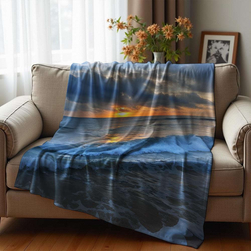 Monochrome Azure Star Anime Cartoon Flannel Blanket Soft Warm Throw for Bedroom Sofa Car Kids Holiday Gift