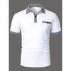 Summer Men's Short Sleeved Color Blocked Sports Polo Shirt