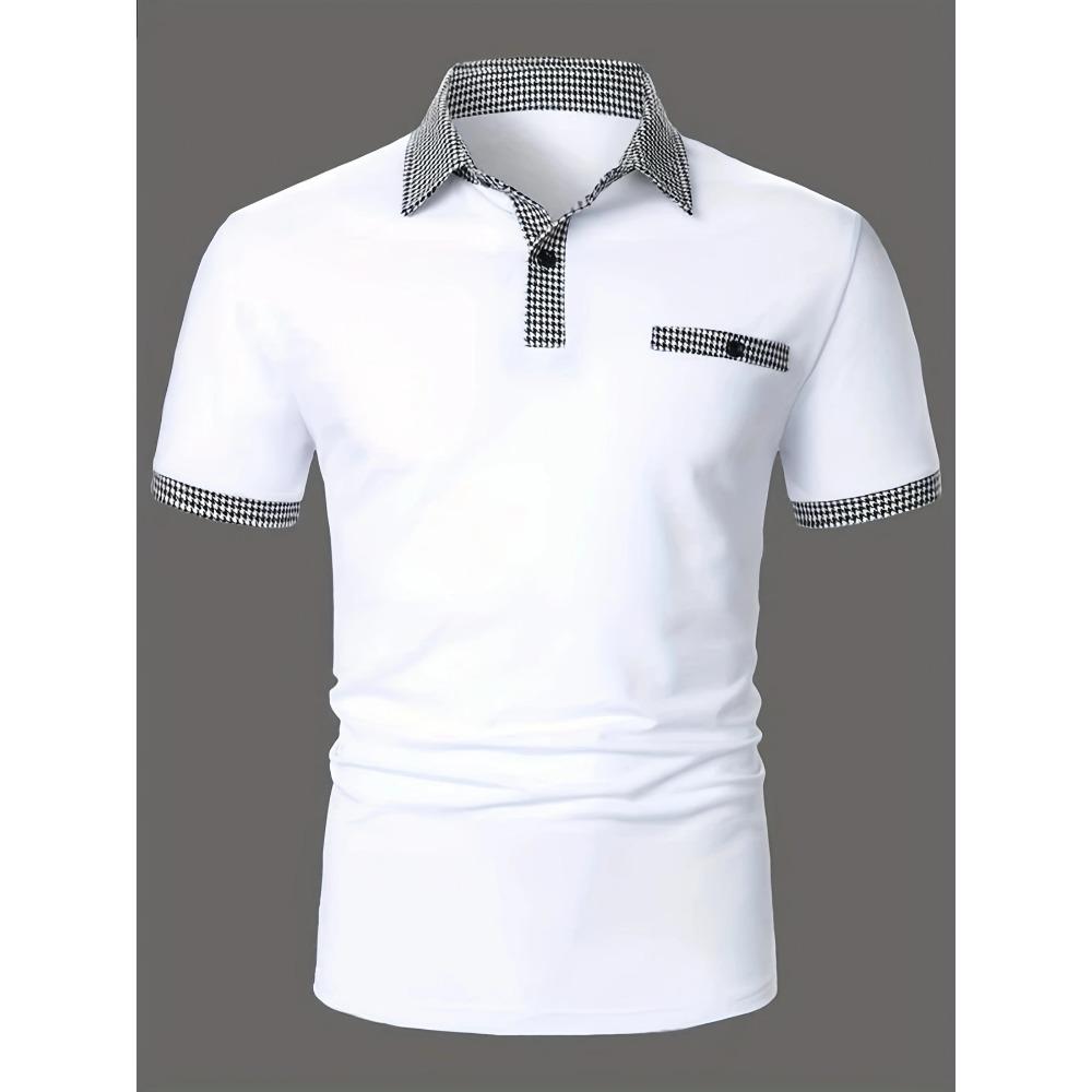 Summer Men's Short Sleeved Color Blocked Sports Polo Shirt