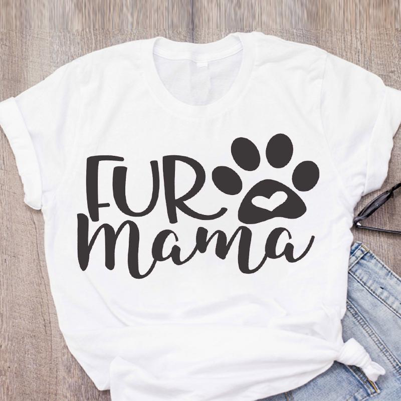 Dog Mom Letters Pet Flower Fashion Printed Women T-Shirts New Summer Top Femme Tshirt Harajuku O-Neck Casual Tee Ladies Clothing