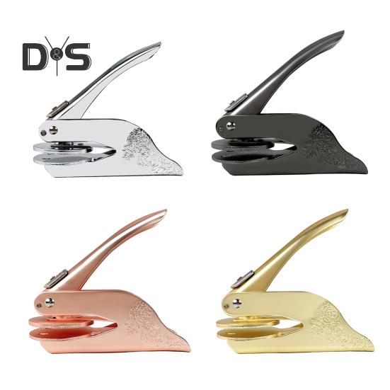 Book Embosser Hand Operated Embosser Stamp Stainless Steel Embossing Tool for Paper Cardboard Leather DIY Craft