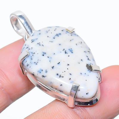 Prírodný Dendritický Opál Drahokam 925 Rýdzeho Striebra Darčekový Prívesok 1,65" z5I10