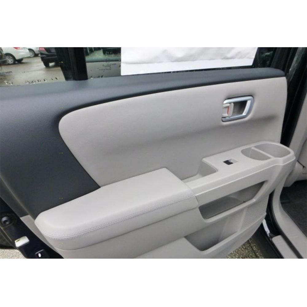Rear Back Door Panels Micro Fiber Leather Armrest Cover Gray Fits For 2009-2015 Honda Pilot