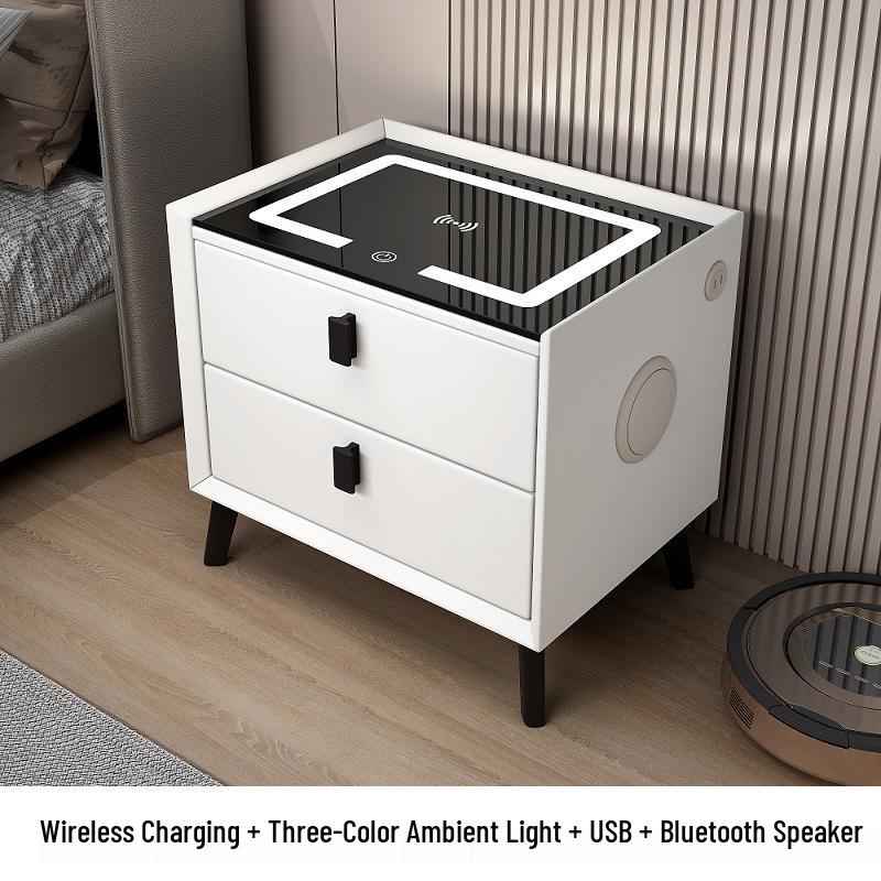 Luxe Smart Bedside Table with Wireless Charging and Storage