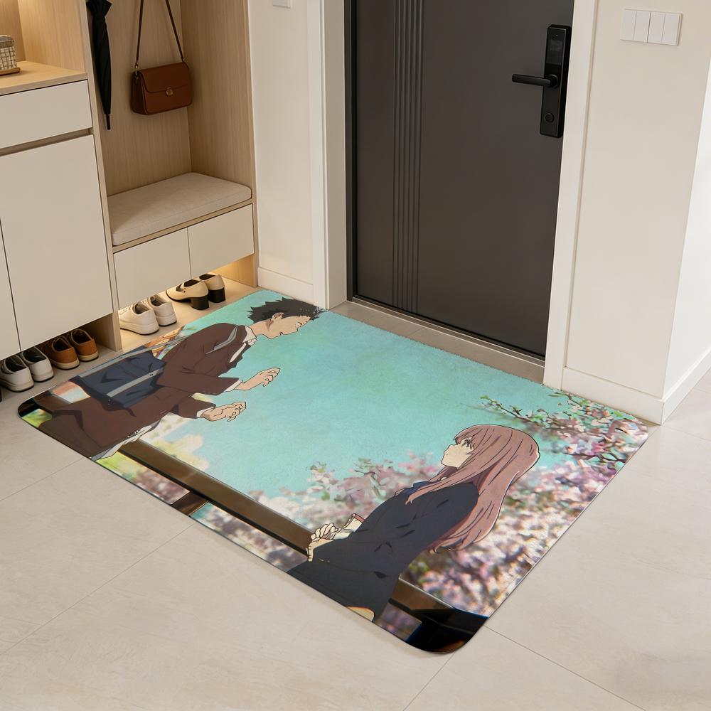 

anime A-A Silent Voice Floor Mat Flannel Door Mat Non-Slip Absorbent Washable Indoor Home Rug 40x60cm