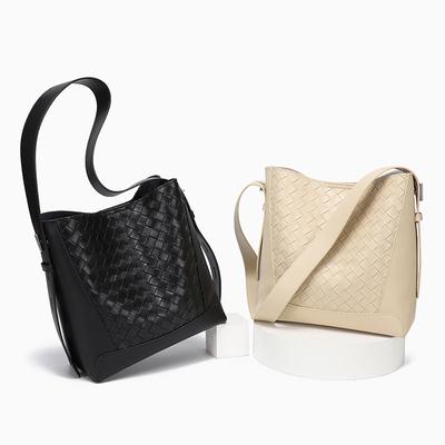 Bag for Summer Women's Versatile New Woven Bag Large Capacity Bucket Bag High-end Sense of Jurgen Leather Shoulder Bag