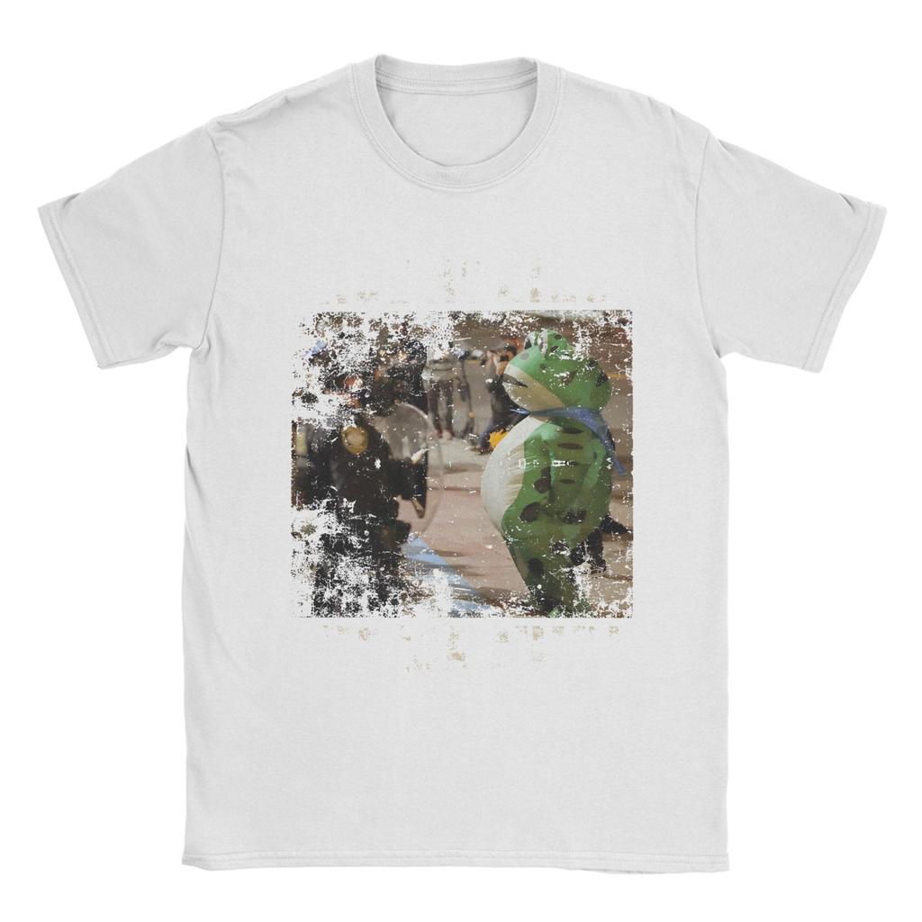 Vintage Portland-Frog Protest  Men T Shirt Rage Against Machine Funny Tees Short Sleeve Crew Neck T-Shirt Cotton Graphic Clothes