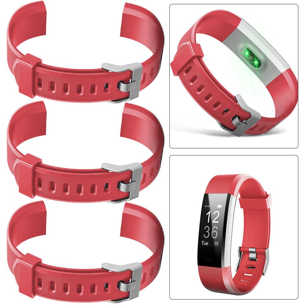 

5# 3Pcs 20mm Replacement Band Silicone Smart Watch Wrist Strap for ID115Plus HR