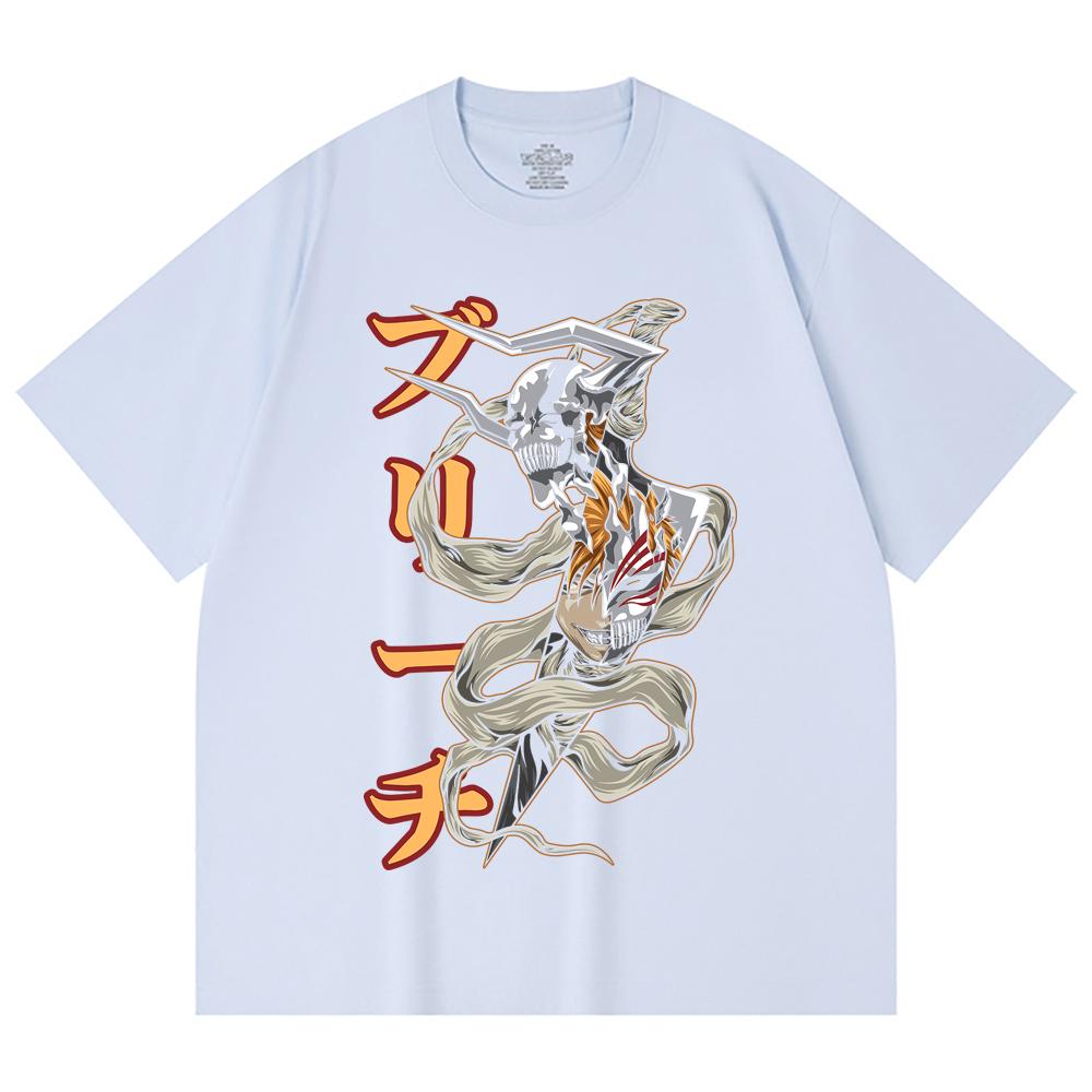 230 Gsm 100% Cotton Bleach V11 Zankpakuto Print Unisex Heavy Cotton T Shirt