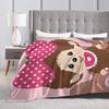 Warme Decke Mädchen Jungen Dekorativ Niedlich Monchichis Überwurfdecke Flanell Tagesdecke Für Draußen Flauschige Sofa Bettdecke