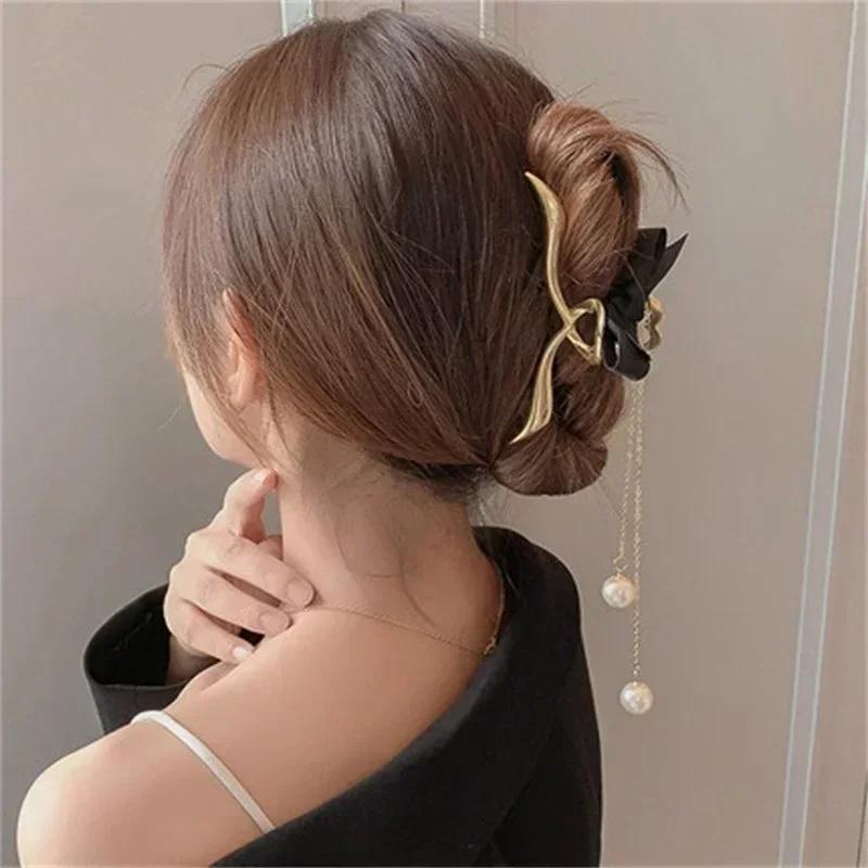 Summer Fashion Elegant Lady Hairpins Metal Tassel Hair Claw Vintage Hair Clips Butterfly Accessories for Women Creative Gift