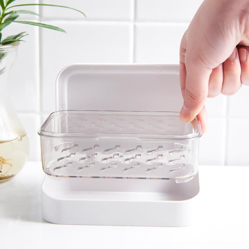 Creative Portable Drain Dustproof Sealing Double Layer Soap Box Soap Dish Soap Container Soap Case