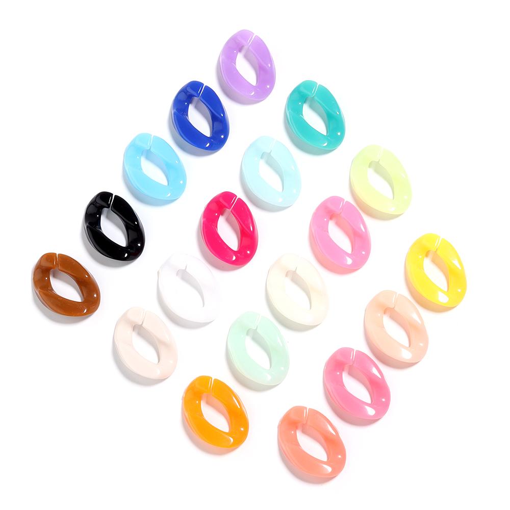 50pcs/Lot Colorful Acrylic Link Chain Buckle Beads For Necklace Bag Chains Connector Clasps DIY Necklace Clothing Jewelry Making