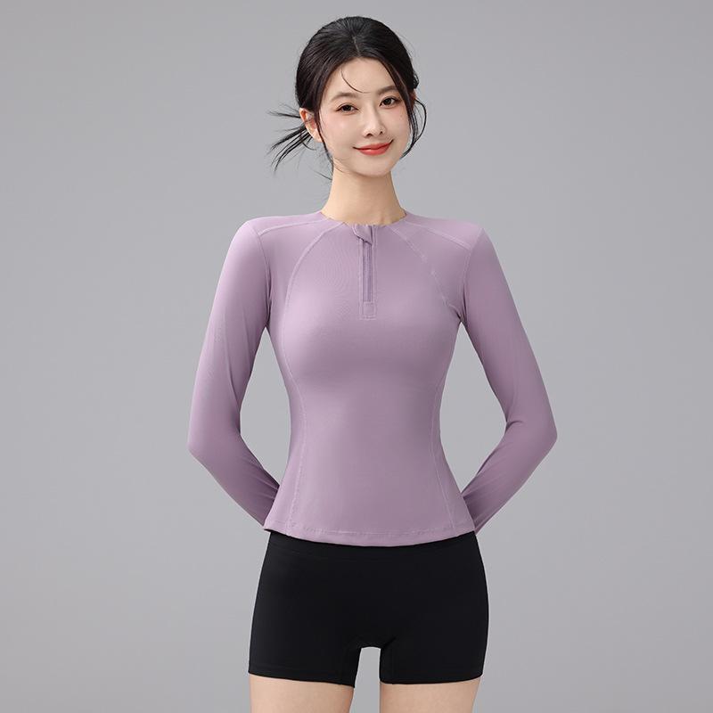 Women's Slim Fit Long Sleeve Sports Top - Autumn/Winter Yoga Running Wear