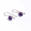 Amethyst 925 Sterling Silber Ohrhänger, Edelstein handgemachte Damen Ohrringe
