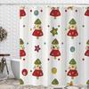 Cute Colorful Red Polka Dot Circle Shower Curtain,Rainbow Bathroom Shower Curtains With Hooks,Waterproof Funny Bathroom Curtains