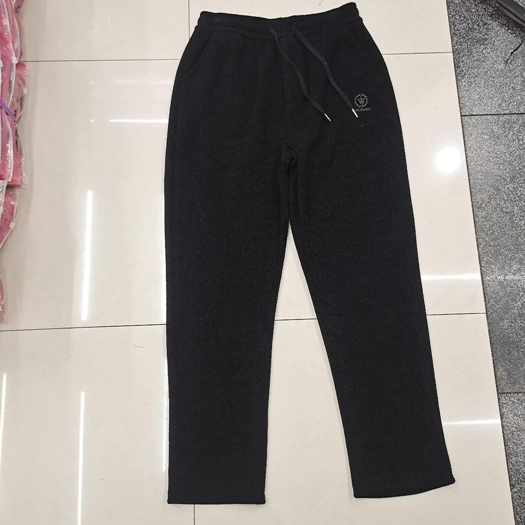 Men's Plush High Waist Velvet Casual Pants - Loose Fit, Straight Cut, Large Size