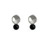 Geometric Oval Glossy Stud Earrings Female Niche Design Sense Temperament Simple