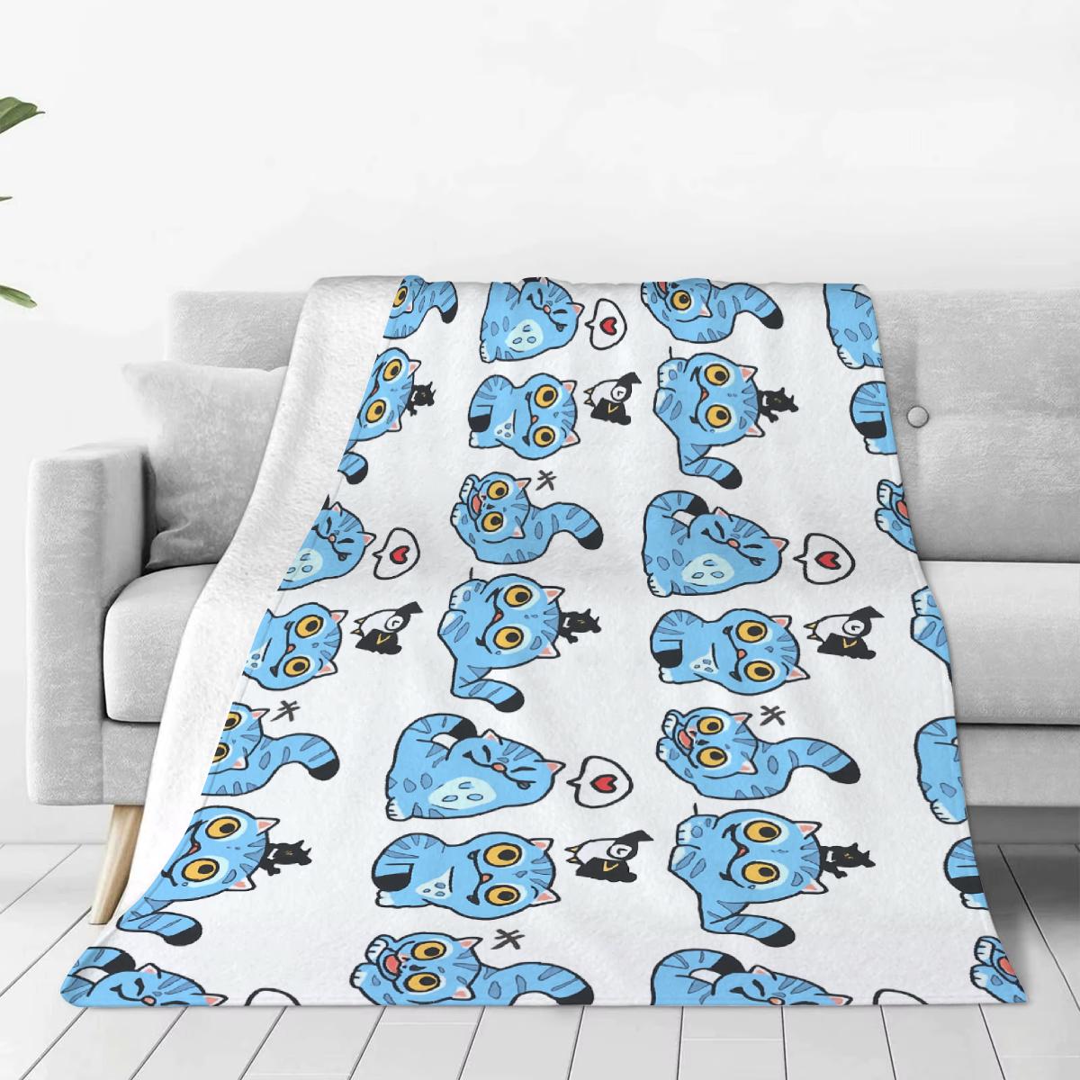 

2025 Movie K-Pop Demon Hunters Cat Flannel Blankets Travel Living Room Bedroom Sofa Bithday Gifts For Kids Soft Throw Blanket 75x100cm