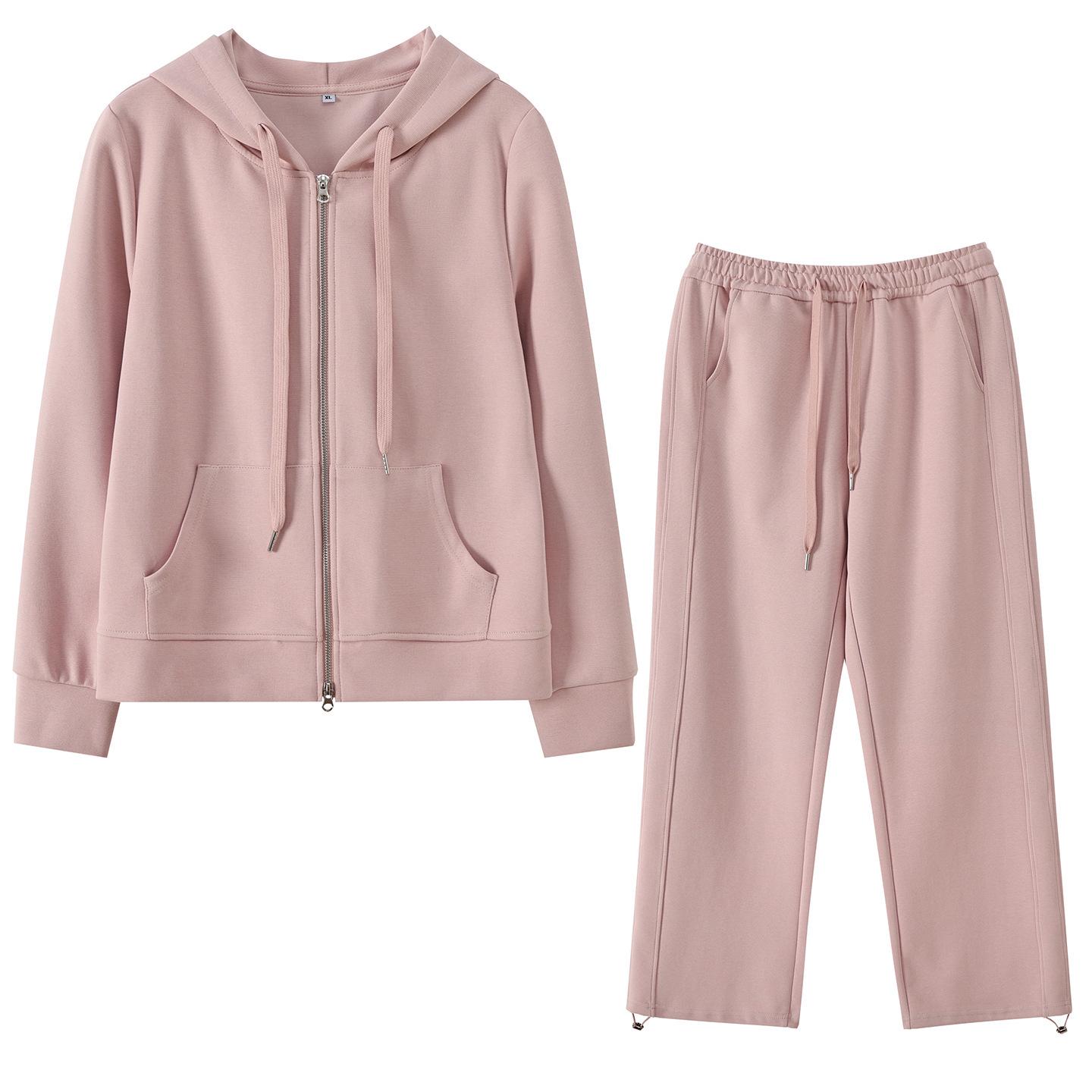 

2026 Spring Women s Stylish Sportswear Set: Sweet & Casual Two-Piece with Age-Reducing Wide-Leg Pants 3XL (85.5-95 kg) рожевий
