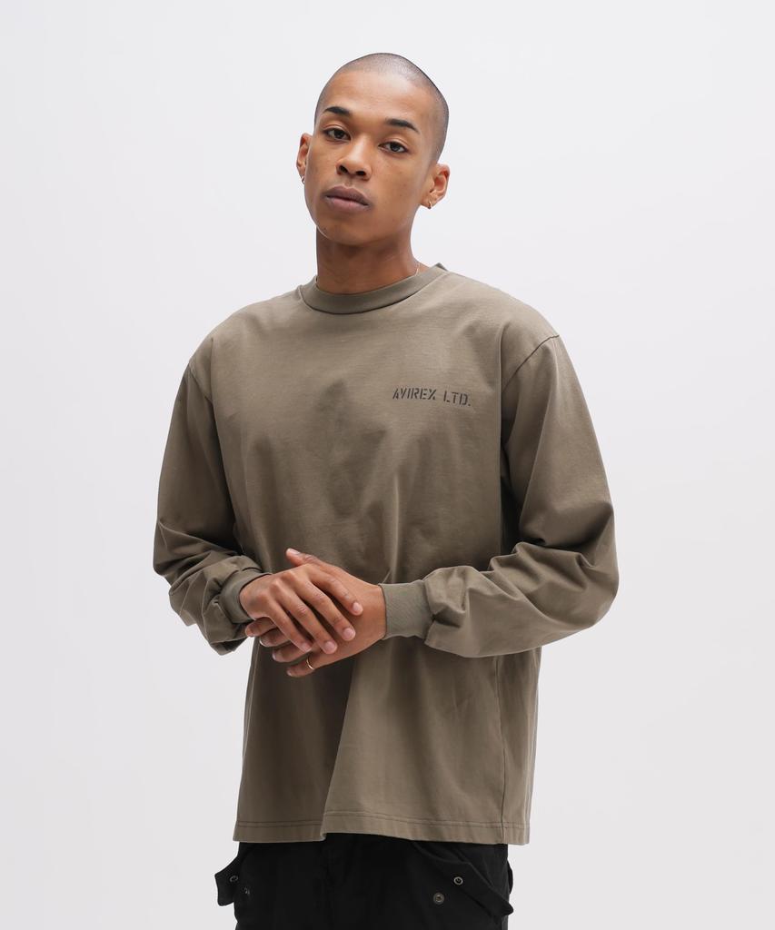 AVIREX STENCIL L/S T-SHIRT Men's XL Olive 783-6130006