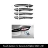 4PCS Carbon Fiber Style Door Handle Cover Trim For Genesis G70 Car-Styling Exterior Parts Accessories LHD