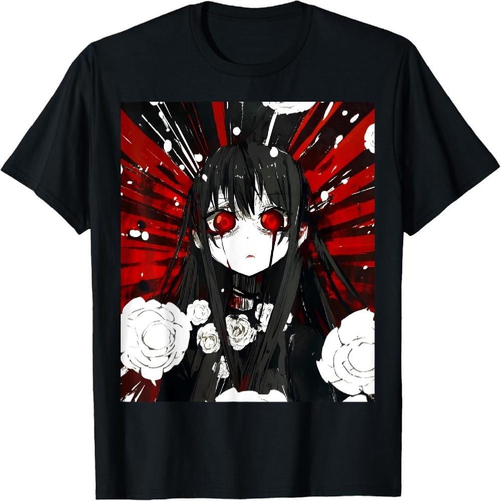 Японская хоррор-манги, аниме, манга, жуткая, кавайная, готическая футболка 2 XXXXXL чёрный