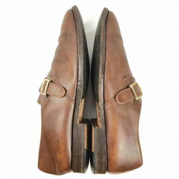 Vintage Britische Herren Hohans Monk Strap Business Schuhe Braun Größe 10.5 (28.5-29.0)(GEBRAUCHT)