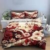 Cherry Blossom Wave Design Bedding Duvet Cover Set  (1*Duvet Cover 2*Pillowcases, Without Duvet Insert)