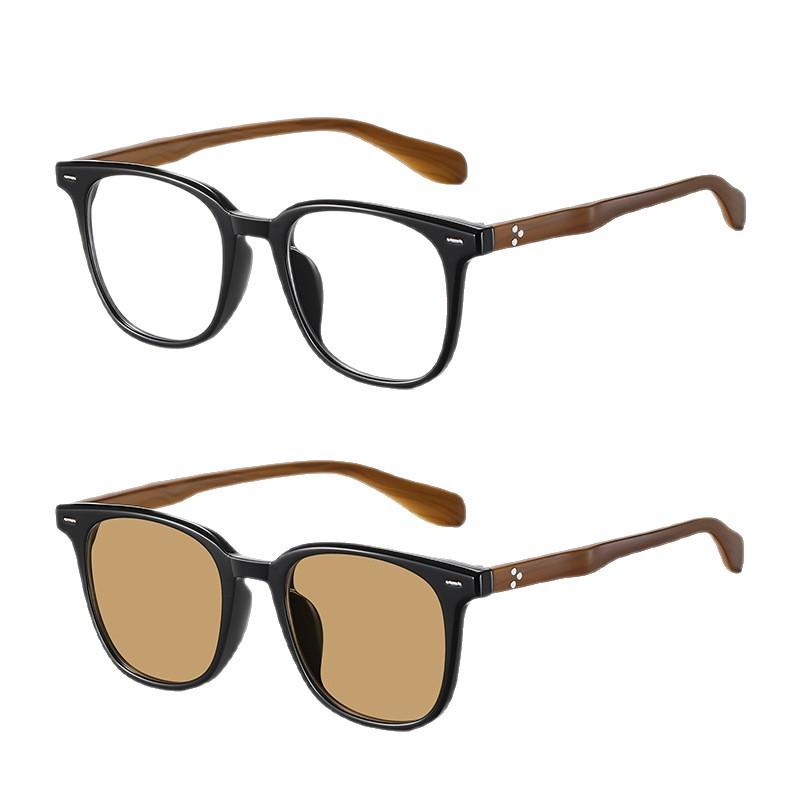 TR90 Color Changing Anti Blue Light Sunglasses Can Be Paired With Myopia Plain Glasses. High Quality Bamboo Wood Frame Cross-border Foreign Trade