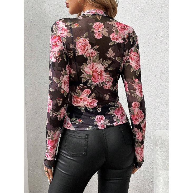 Jarní a podzimní novinka Dámské Univerzální Dlouhý rukáv Každodenní Business Dojíždění Elegantní Pohodlí Sexy spodní košile Top