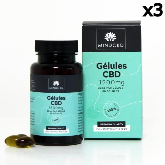 

60 капсул CBD повного спектру 1500 мг 3 коробки