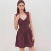 Red Grid Neck Polo Collar French Retro Short Dress Sleeveless Waist Thin Versatile Short Skirt Children
