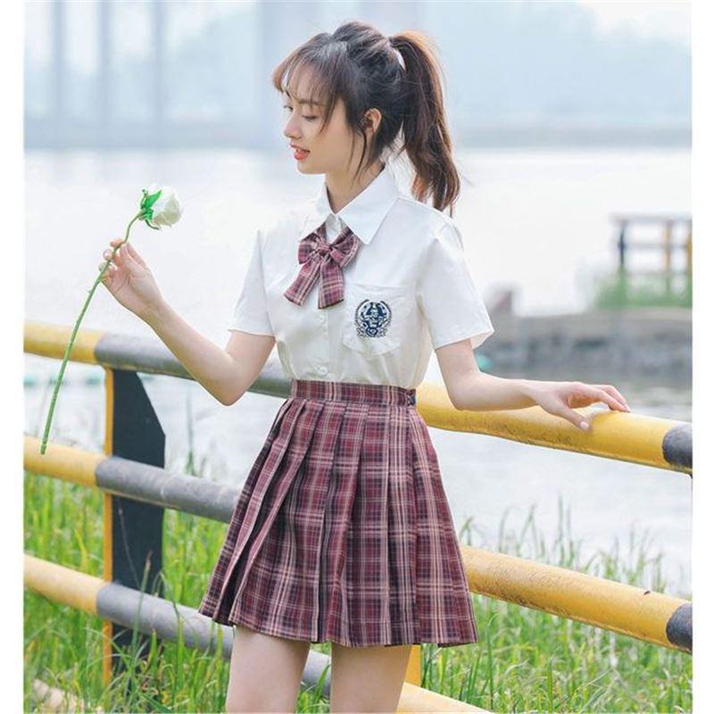 Original Haohai Milk White Square Neck College Style JK Uniform Shirt 2024