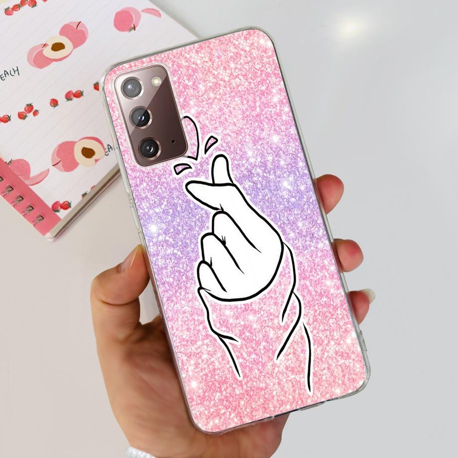 Für Samsung Galaxy Note 20 Ultra Hülle Weiches Silikon Klare Rückseite Kameraschutz Samsung Note20 5G TPU Hülle Bemalte Capa