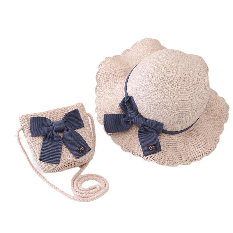 Children's sun hat girls summer new straw hat change bag baby sun protection beach hat sun bucket hat