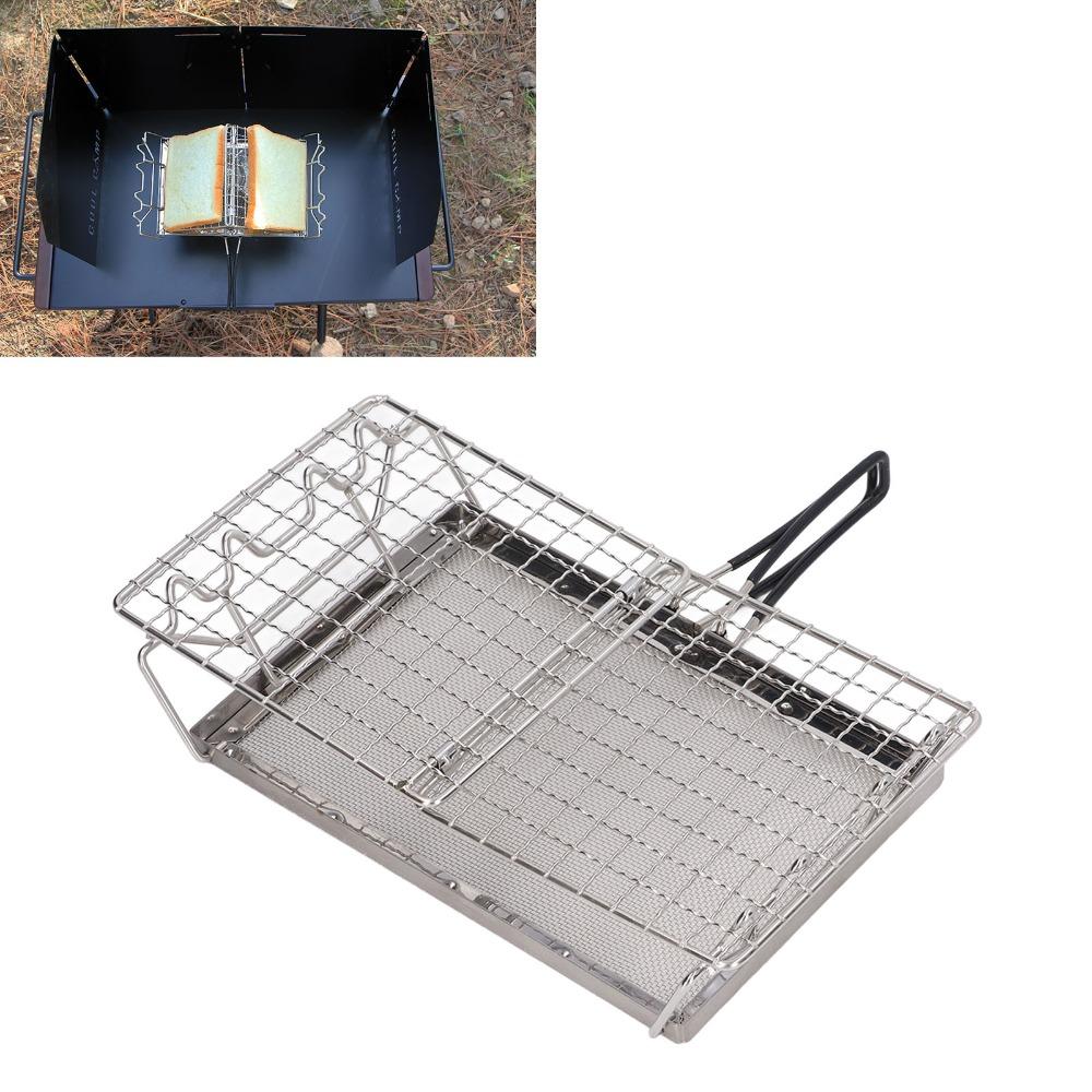 Foldable Toast Grill Rack Mesh Surface Foldable Toaster Camping Toaster Outdoor Toasting