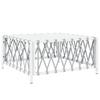 Vidaxl Garden Table, White, 70X70X34 Cm, Wicker