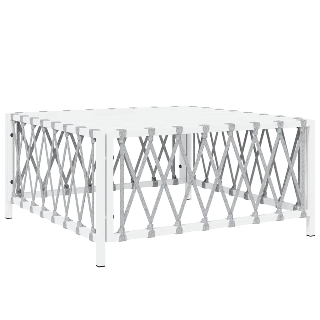 Vidaxl Garden Table, White, 70X70X34 Cm, Wicker