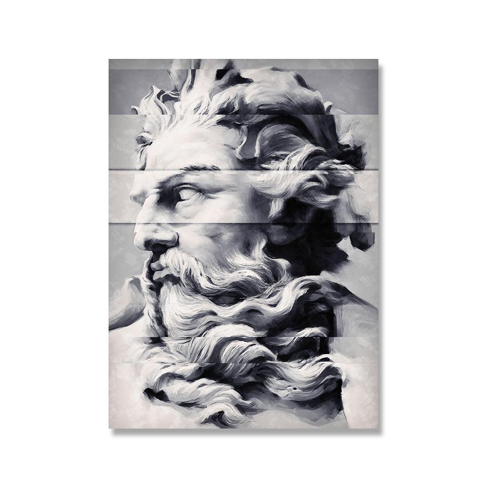 Black and White Marble Sculpture Art Prints Crying David Canvas Classical Painting Wall Posters Picture For Home Decoration
