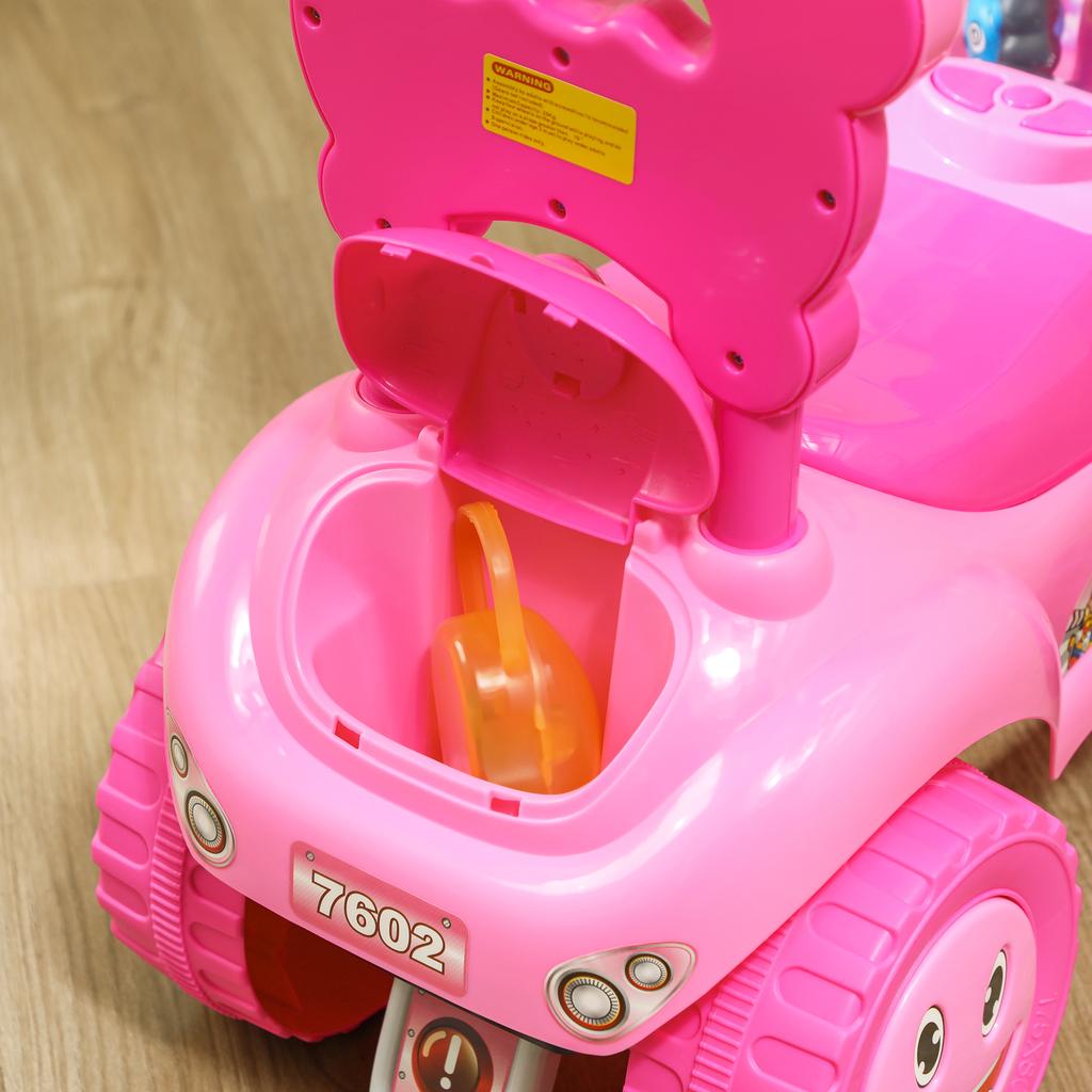 Children's Ride-On Push Car, Without Pedals, Pink